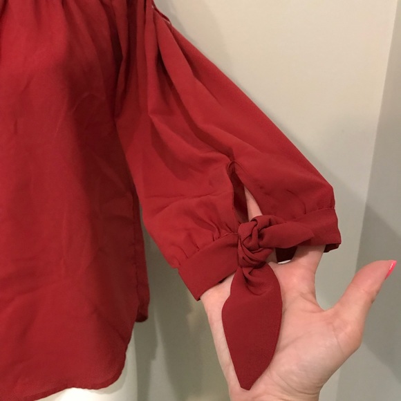 Off Shoulder Rust Top - Picture 2 of 2